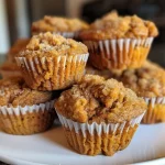 ['Close-up view of golden-brown Air Fryer Pumpkin Muffins with a soft texture.', 'Side perspective of moist Air Fryer Pumpkin Muffins showcasing their rich color.', 'Delicious Air Fryer Pumpkin Muffins in a close-up shot, highlighting their flavorful spices.', 'Juicy Air Fryer Pumpkin Muffins arranged attractively, emphasizing their appetizing appearance.']