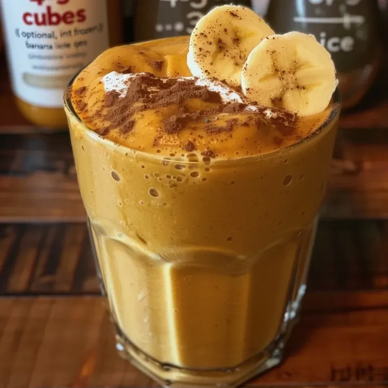 ['Close-up of a creamy pumpkin spice smoothie in a glass with a straw.', 'Side view of a delicious creamy pumpkin spice smoothie with a garnish.', 'Vibrant pumpkin spice smoothie in a clear glass, showcasing its creamy texture.', 'Rich orange creamy smoothie with a frosty top served in a tall glass.']