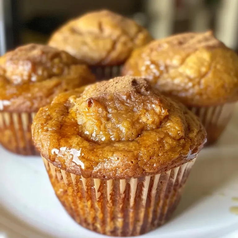 ['Close-up view of a moist pumpkin muffin topped with a sprinkle of cinnamon, showcasing its texture.', 'Healthy Greek yogurt pumpkin muffin with a golden-brown top, highlighting its delicious ingredients.', 'Side angle of a pumpkin muffin, emphasizing its fluffy interior and the richness of pumpkin puree.', 'Juicy Greek yogurt pumpkin muffin presented on a plate, featuring a warm, inviting appearance.']