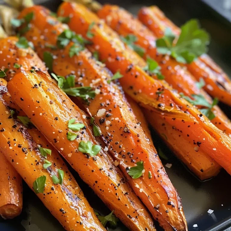 ['Close-up of golden glazed carrots on a plate with a shiny maple coating.', 'Side view of oven-roasted carrots glistening with maple syrup, garnished with herbs.', 'Juicy, caramelized carrots arranged on a white dish, showcasing their vibrant color.', 'Freshly cooked maple-glazed carrots capturing a rich, glossy glaze in natural light.']
