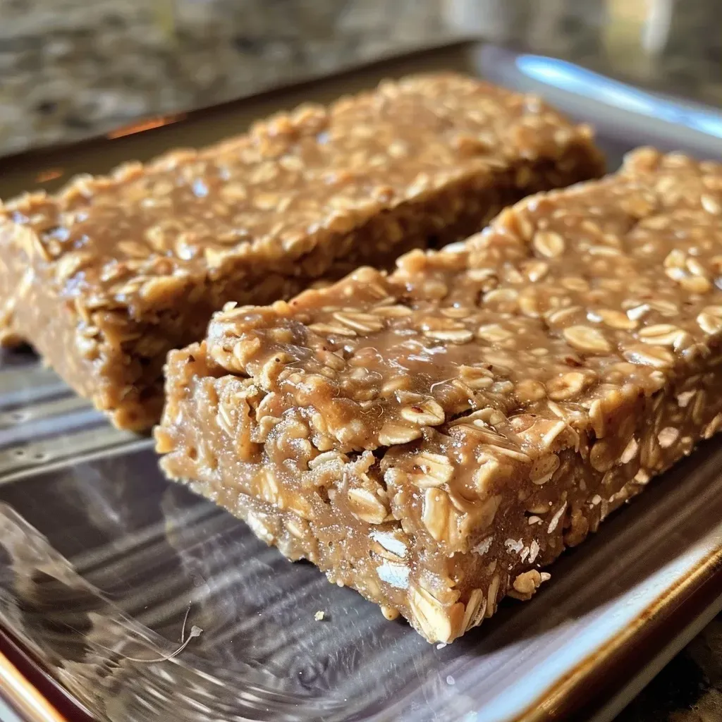 ['Close-up side view of No-Bake Cinnamon Almond Apple Crumble Protein Bars with a glossy finish.', 'Juicy protein bars stacked on a surface, highlighting the apple and almond textures.', 'Delicious No-Bake Protein Bars showing a drizzle of almond butter and a sprinkle of cinnamon.', 'A tempting view of homemade protein bars featuring oats, apple, and almond butter.']