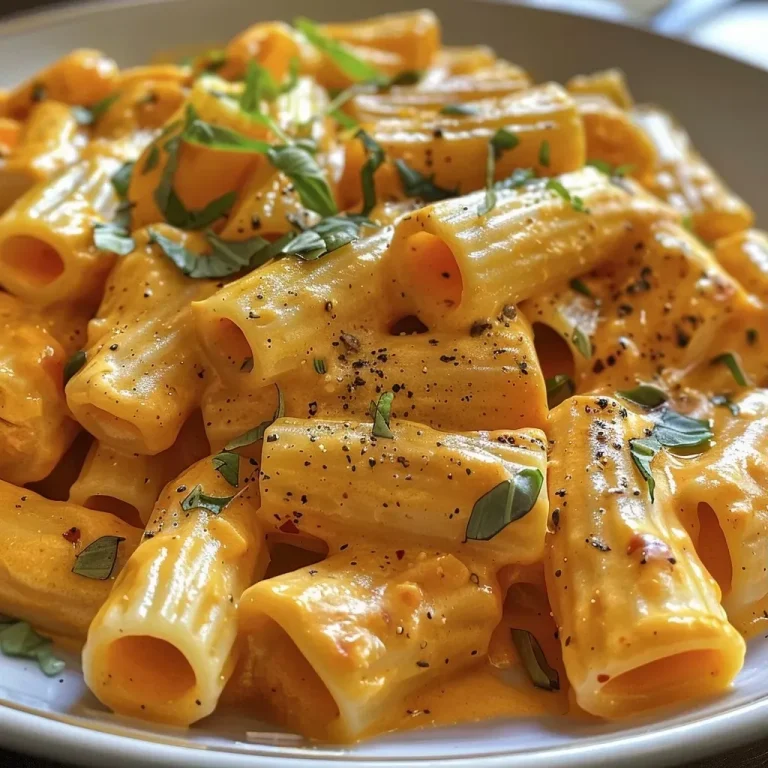 ['A creamy pumpkin pasta dish in a bowl, with a rich orange color and garnished with herbs.', "A side view of creamy pumpkin pasta, highlighting the sauce's texture and vibrant color.", 'A close-up of One-Pot Creamy Pumpkin Pasta, showing the creamy sauce and pasta shape.', 'A delicious-looking serving of pasta in a bowl, mixed with creamy pumpkin sauce and parsley.']