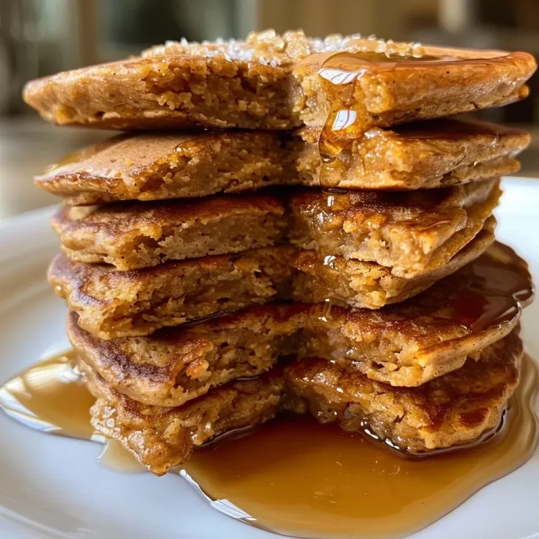 ['Close-up of fluffy pumpkin protein pancakes stacked on a plate, garnished with syrup.', 'A side view of delicious pumpkin pancakes topped with maple syrup and chocolate chips.', 'Juicy pumpkin protein pancakes on a rustic plate, showcasing their texture and toppings.', 'A vibrant image of golden pumpkin pancakes ready to be enjoyed, emphasizing their moistness.']