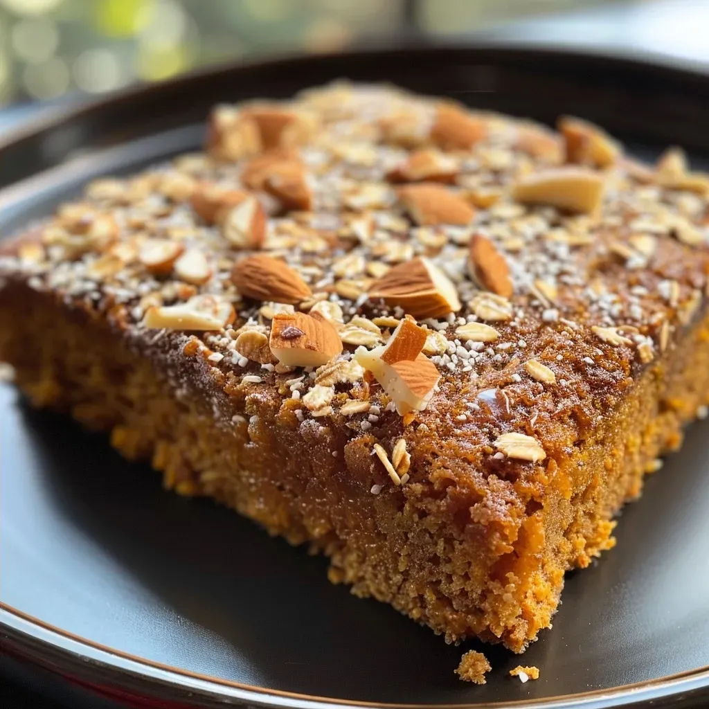 ['A close-up side view of a moist pumpkin spice protein cake topped with creamy frosting.', 'Display of a pumpkin spice protein cake slice, showcasing its texture and frosting detail.', 'Side view of a delicious protein cake featuring pumpkin spice flavor and frosted topping.', 'Close-up image of a slice of pumpkin spice cake with rich frosting, highlighting its layers.']