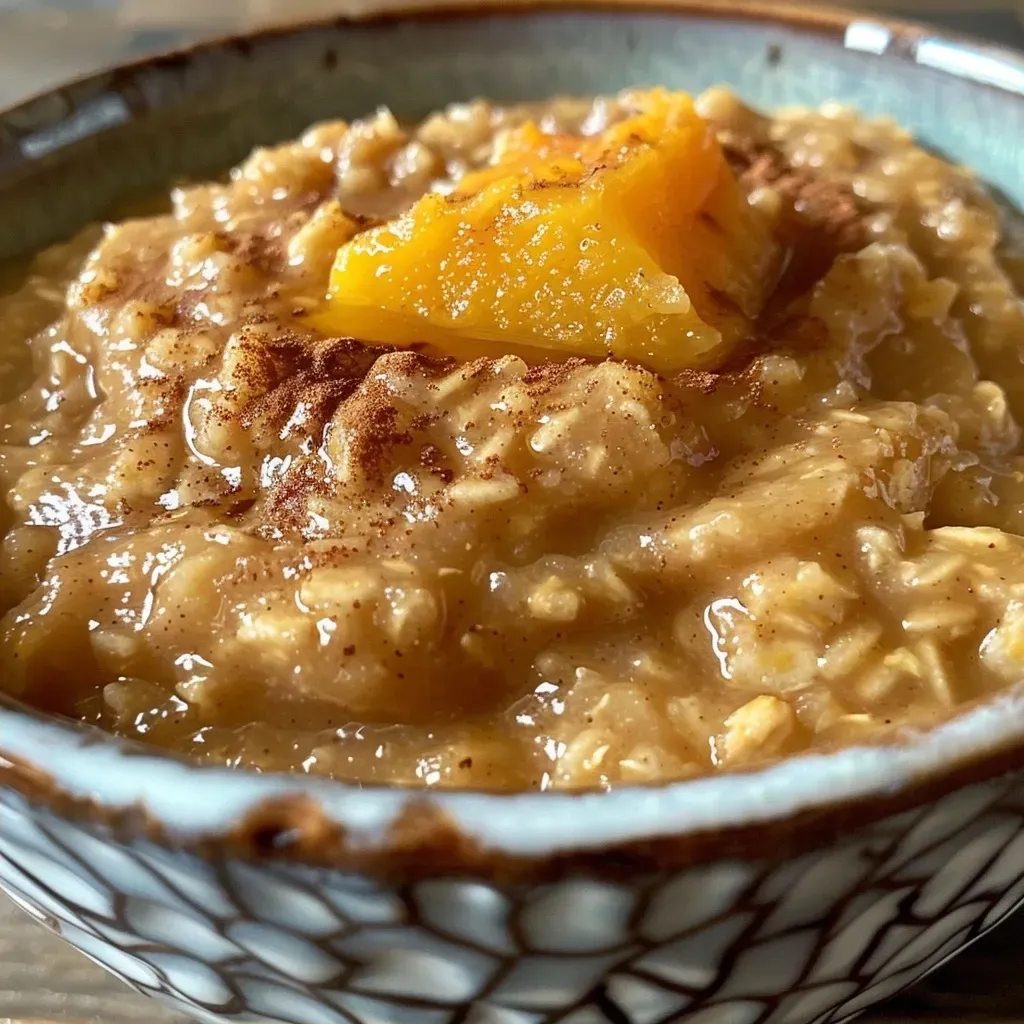 ['Close-up of creamy steel cut oats topped with pumpkin puree and spices.', 'Side view of a bowl filled with slow-cooked steel cut oats and a sprinkle of cinnamon.', 'Juicy slow cooker steel cut oats garnished with maple syrup and pumpkin puree.', 'Textured steel cut oats in a bowl, showcasing the warm, inviting colors of the dish.']