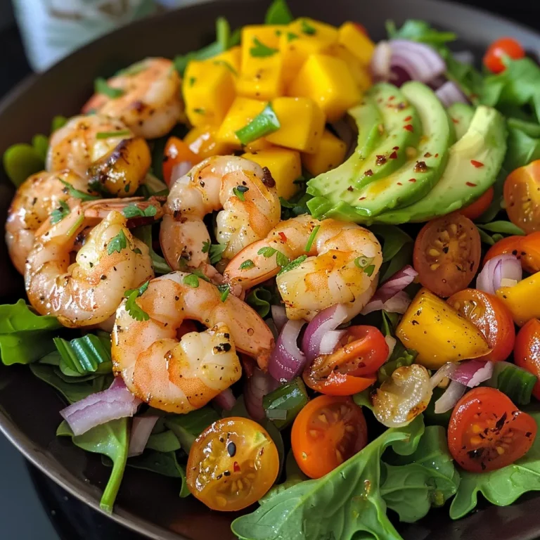 ['A vibrant shrimp mango salad featuring colorful ingredients arranged in a bowl.', 'A close-up view of fresh shrimp and mango salad with mixed greens and sliced avocado.', 'A juicy shrimp mango salad showcasing ripe mango cubes, cherry tomatoes, and cilantro.', 'A side view of a fresh salad with shrimp, mango, and assorted vegetables, displayed beautifully.']