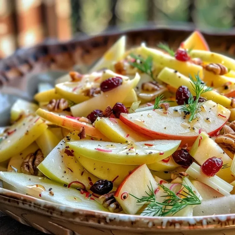 Close-up view of a vibrant Apple Fennel Salad with fresh ingredients.