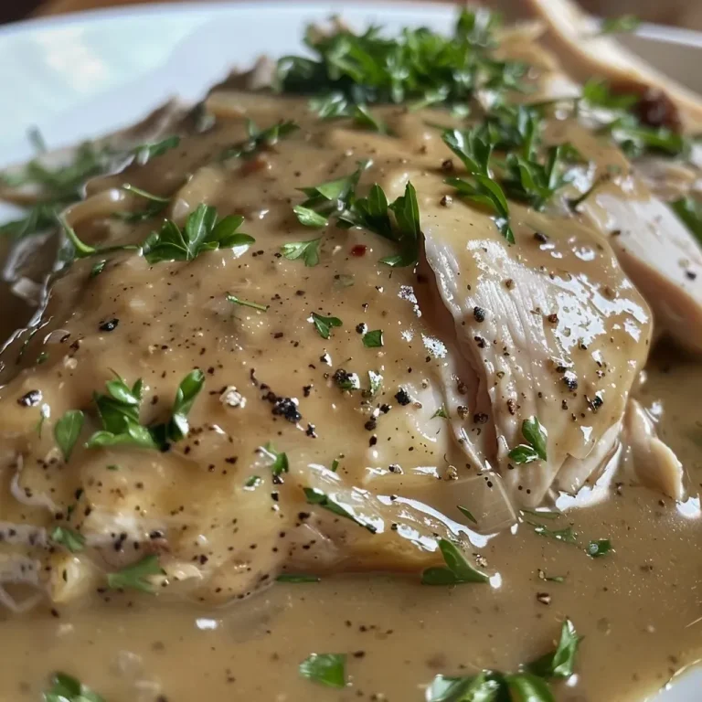 Heartwarming Giblet Gravy: A Comfort Food Classic Close-up view of rich, brown Giblet Gravy in a bowl, showcasing smooth texture.