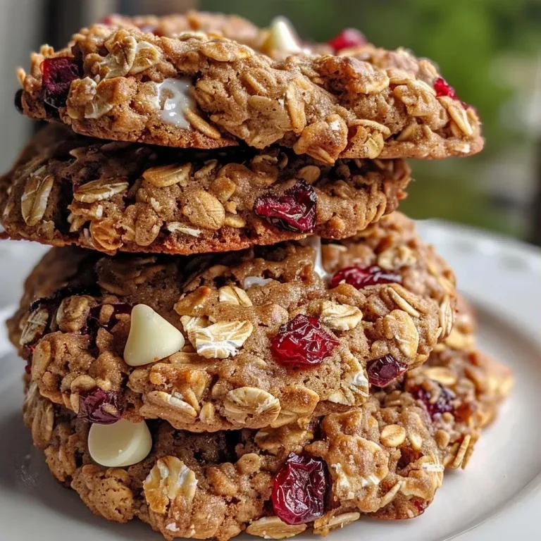 Deliciously Wholesome White Chocolate Cranberry Cookies to Satisfy Your Cravings Close-up view of healthy white chocolate cranberry cookies with a golden-brown exterior and chunks of cranberries.