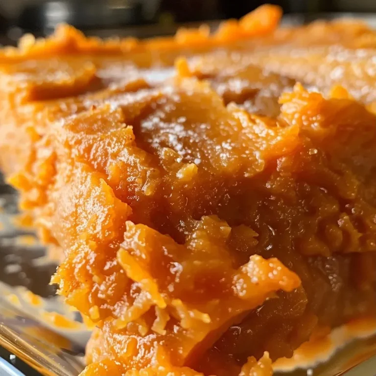Close-up view of a fluffy sweet potato dish topped with a golden brown layer of marshmallow cream.
